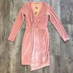 H&M pink velvet dress NWT size 2